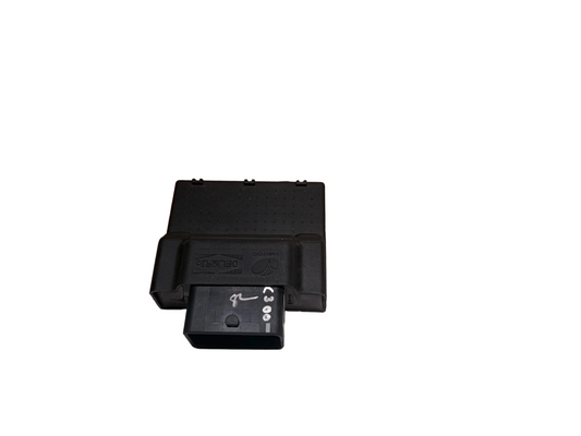 Black car diagnostic tool in front of a Jawa Wezdi branded box on a white background